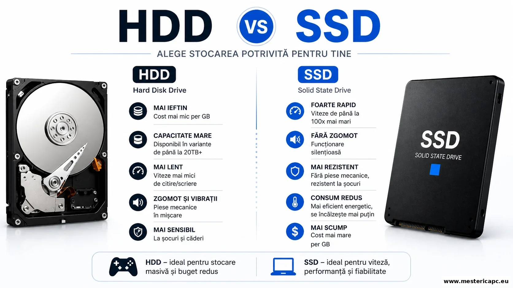 diferente intre hdd si ssd viteza fiabilitate comparatie