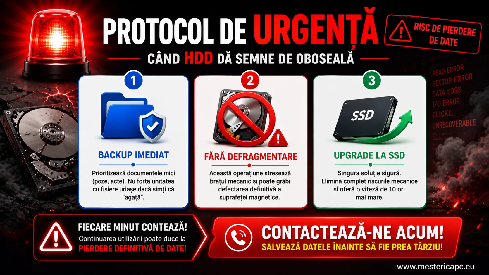 protocol urgenta hdd defect